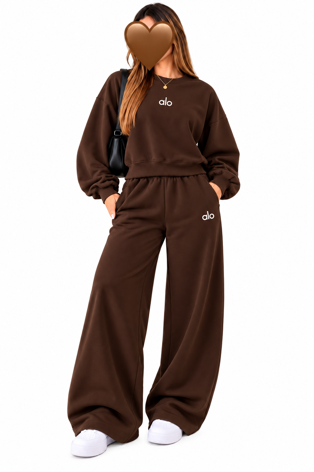 Conjunto chocolate dupe ALO poleron + buzo